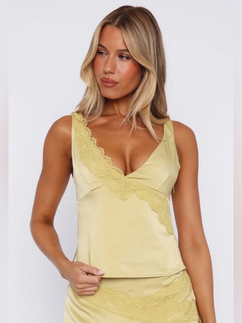 White Fox Boutique What About Us Top in Pistachio